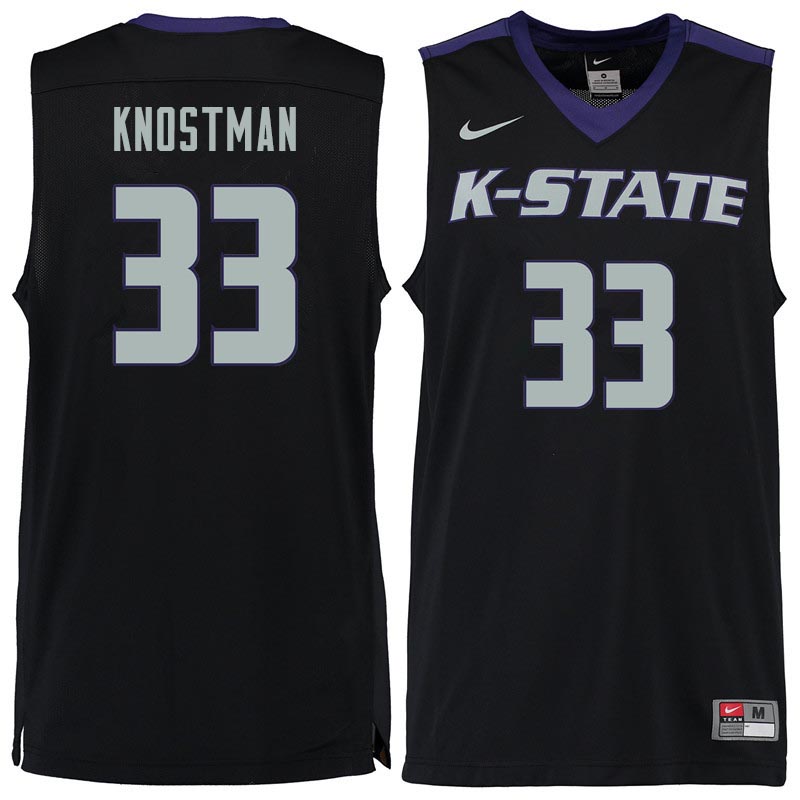 Men #33 Dick Knostman Kansas State Wildcats College Basketball Jerseys Sale-Black